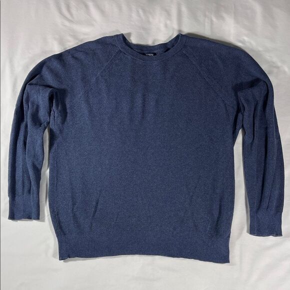 J. Crew mens slate blue lightweight cotton crewneck long sleeve sweater - size L - Picture 2 of 8